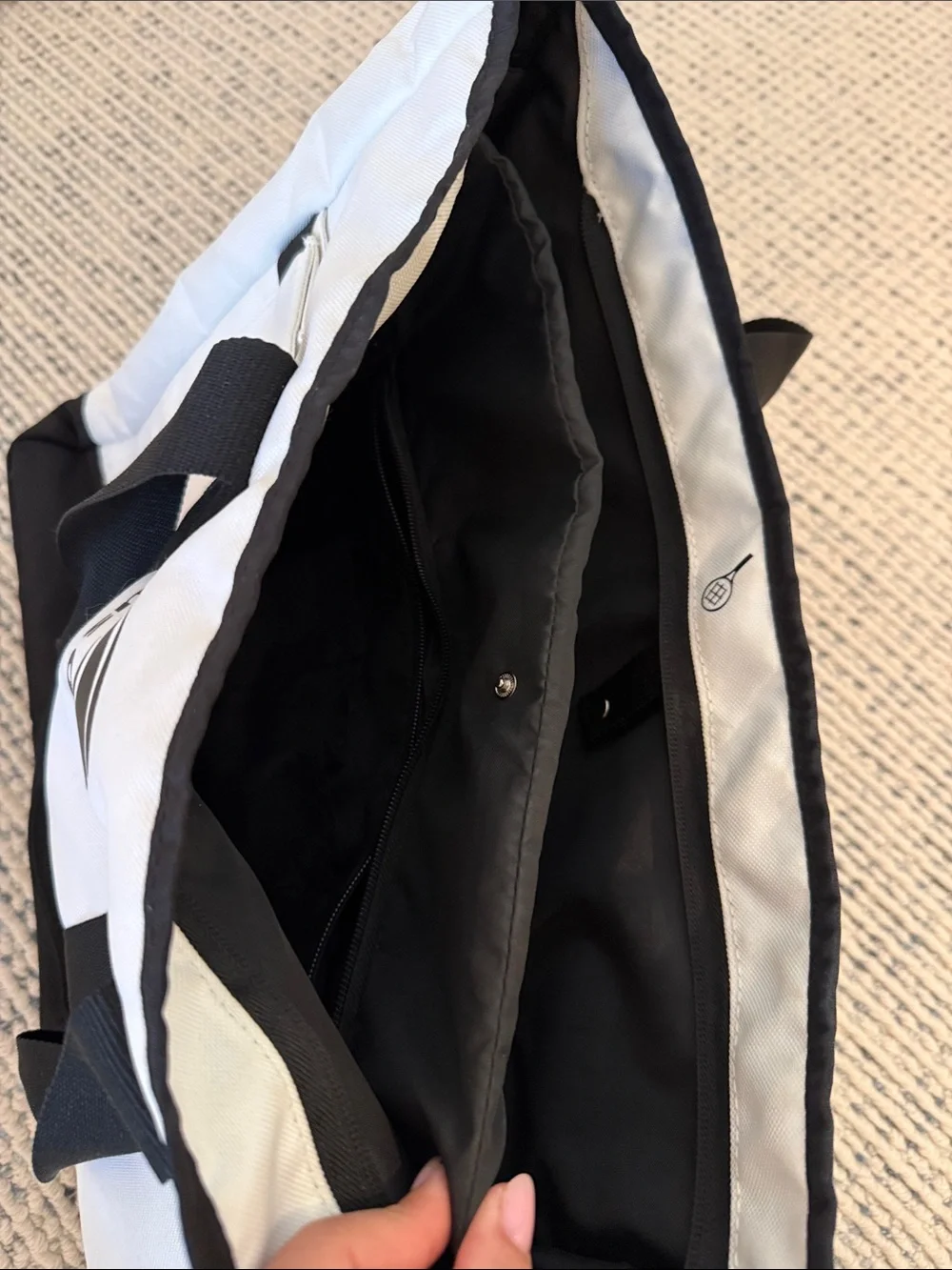 US Open x Wilson White and Black Canvas tennis bag - Picture 3 of 4